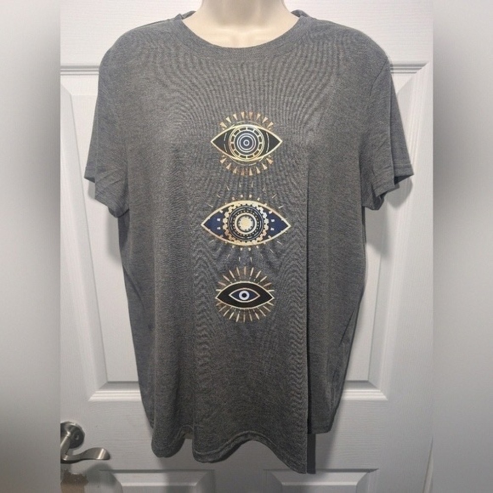 Gray T-Shirt with Eye Design